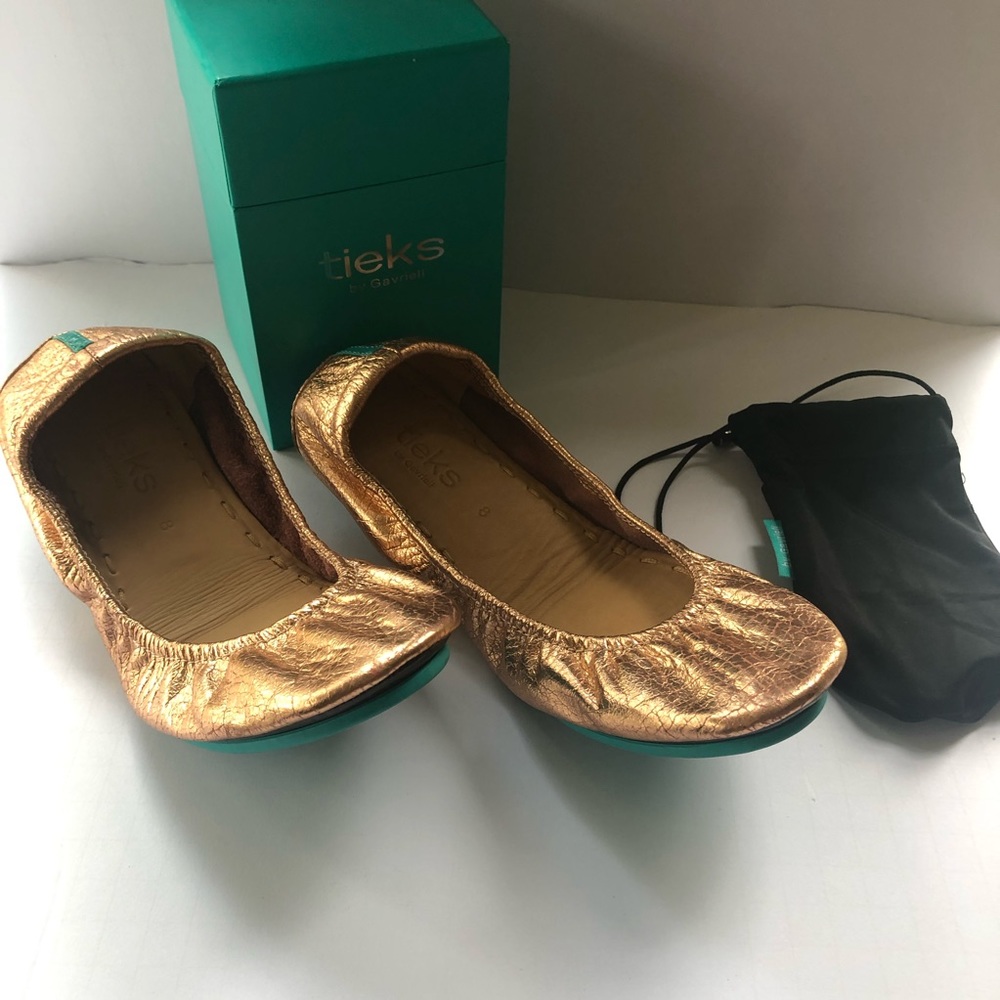 Tieks rose gold glam size 8 - like new
